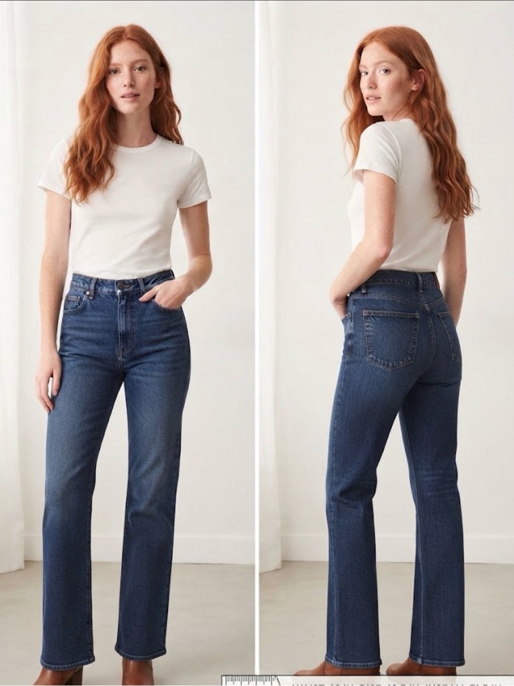 Sézane High-Rise Dark Wash 70s Flare Jeans Trousers